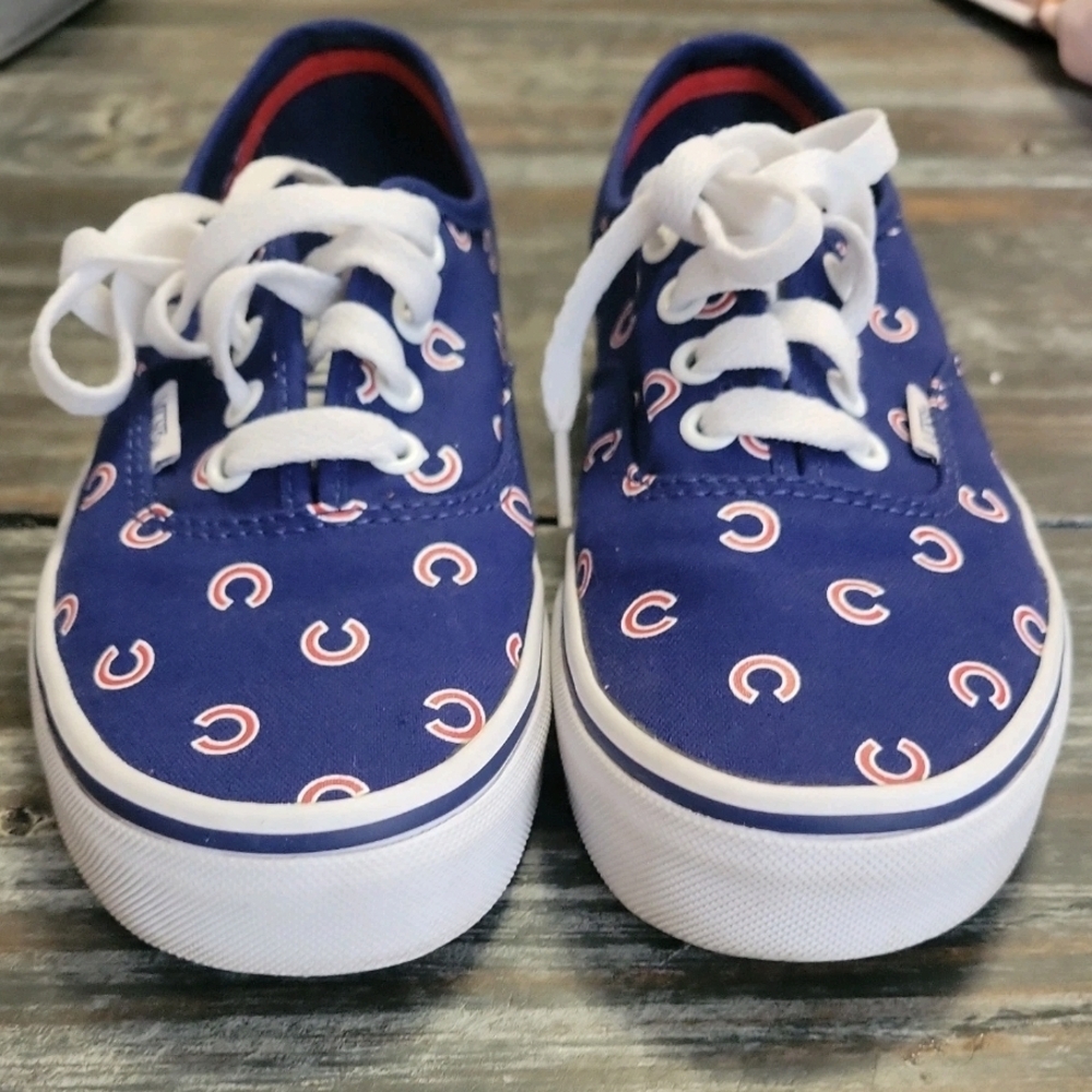 Vans X MLB Authentics Chicago Cubs Sneakers Men’s Size 5  Women's 6.5  EC - Picture 4 of 8